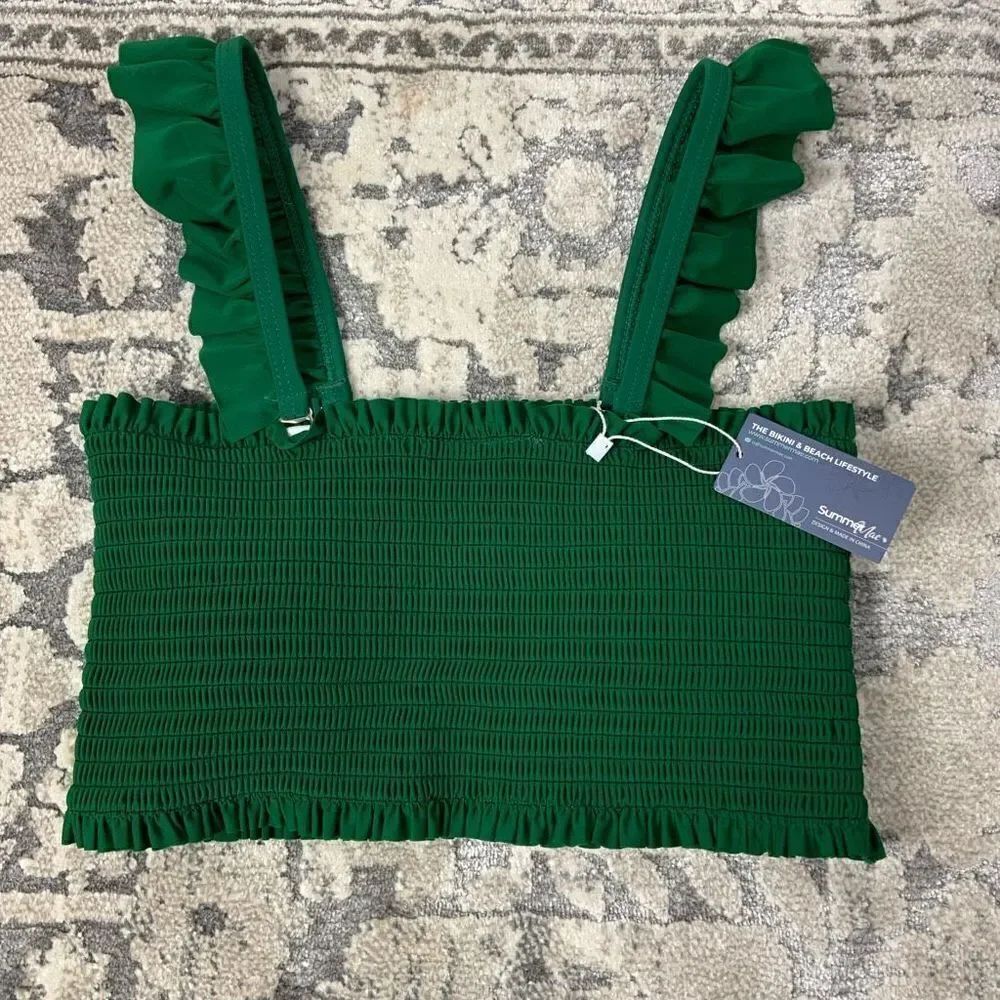 SUMMER MAE Shirred bikini top